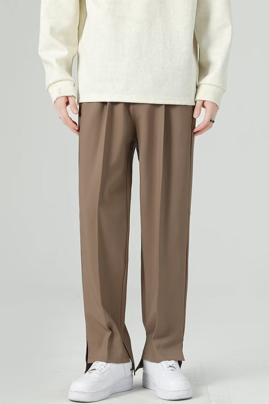 Men's Trousers – Tapered Fit – Lightweight Draped Fabric – Pleated Front – Ankle Length