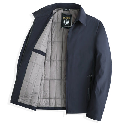 Men's Jacket – Structured Fit – Quilted Interior – Zipper – Mid Length