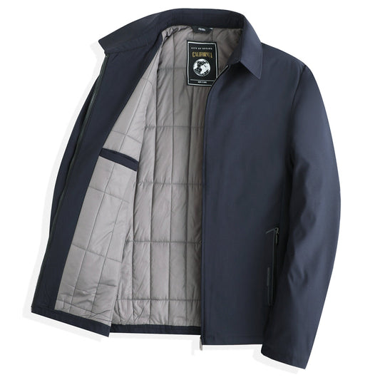 Men's Jacket – Structured Fit – Quilted Interior – Zipper – Mid Length