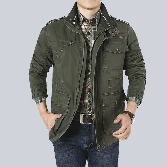 Men's Utility Jacket – Relaxed Fit – Breathable Material – Multiple Pockets