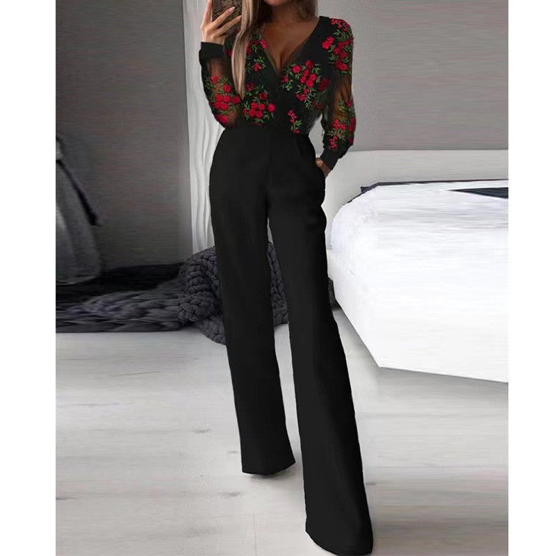 Damebuksedragt – Figursyet Pasform – Stropløs Asymmetrisk Hals – Vide Ben Elegant Stil