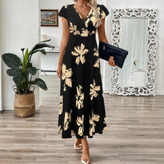 Dress for Women – Maxi Wrap Dress – Floral Print – Light and Breathable Fit
