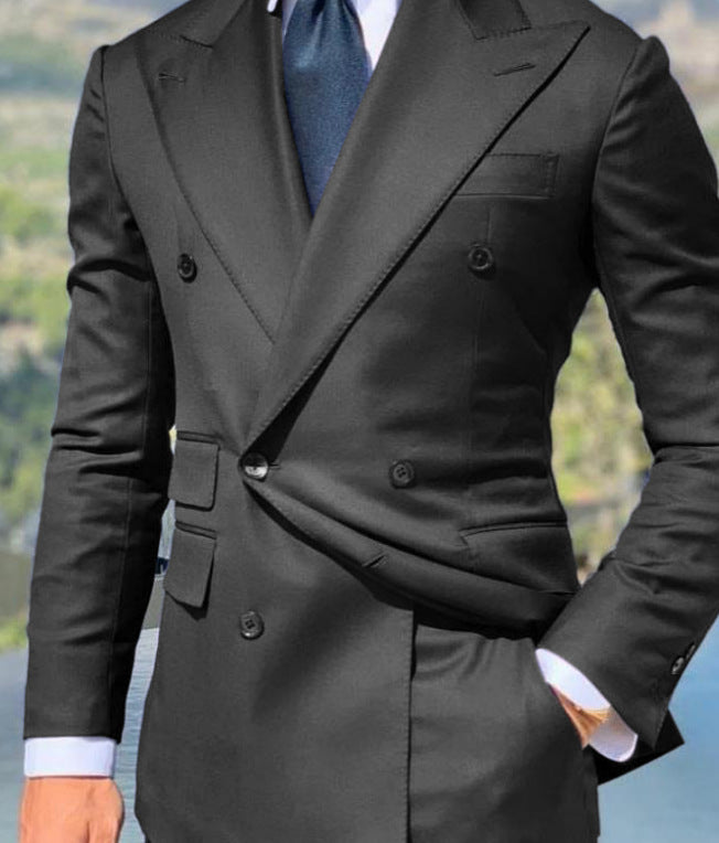Men's Blazer – Slim Fit – Double Breasted – Peak Lapels – Formal Luxury Look