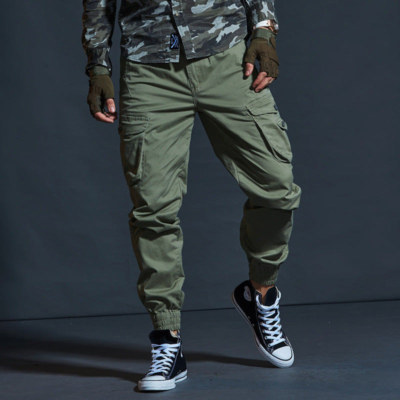 Men's Cargo Pants – Tactical Fit – Breathable Cotton Fabric – Elastic Cuffs – Multiple Pockets