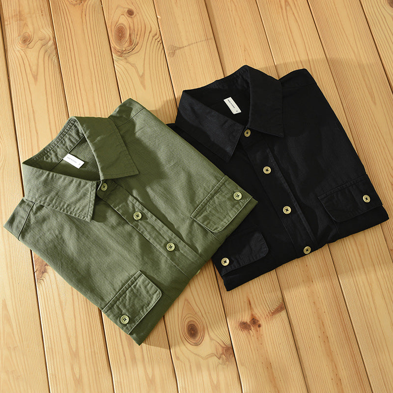 Men's Shirt for Work – Heavy Cotton – Relaxed Fit – Short Sleeves