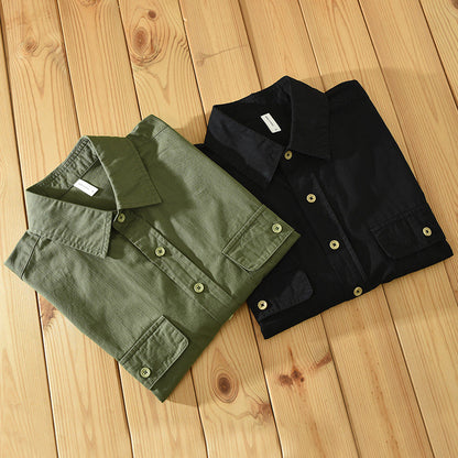 Men's Shirt for Work – Heavy Cotton – Relaxed Fit – Short Sleeves