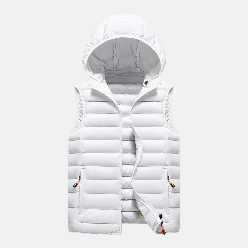 Men's vest - Lightweight padded hooded waistcoat - Autumn winter