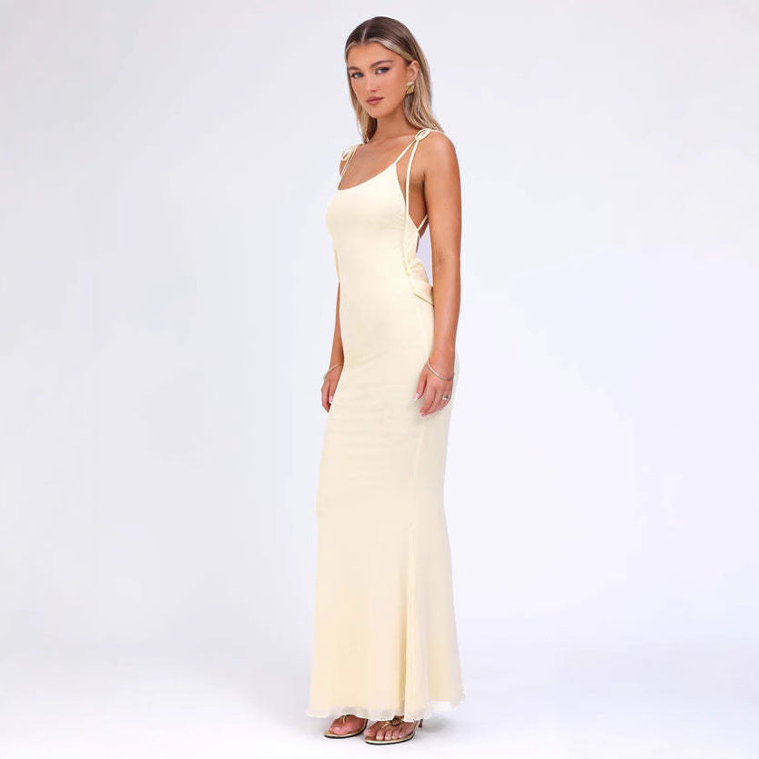 Dress for Women – Bodycon Fit – Adjustable Spaghetti Straps – Full Length