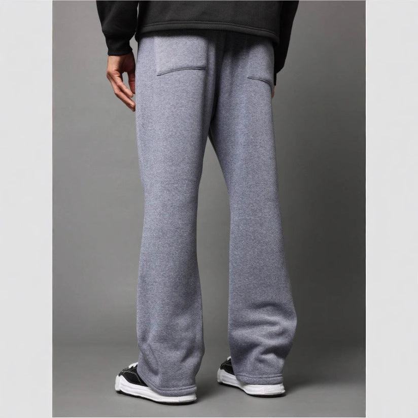Men's Sweatpants – Cotton Fleece – Relaxed Flared Fit – Drawstring Closure – Minimalist