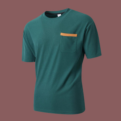 Men's T-shirt – Relaxed Fit – Short Sleeve – Chest Pocket – Breathable Design