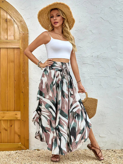 Women's Maxi Skirt – Boho Print – Elastic Waist – Light and Breathable Fit