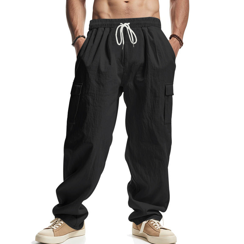 Men's Cargo Pants – Relaxed Fit – Breathable Cotton Blend – Elastic Waist