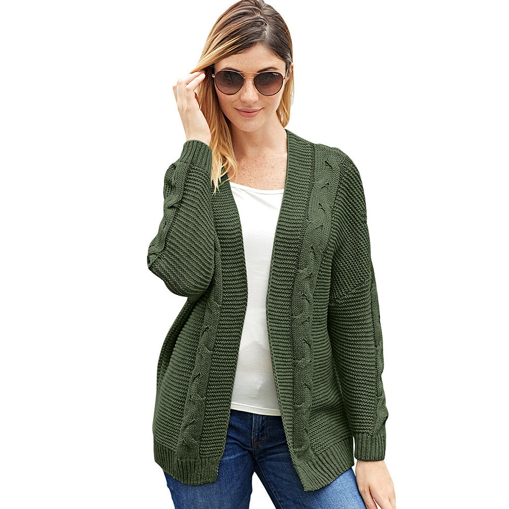 Women's Cardigan – Oversize Fit – Chunky Knit – Cable Knit – Open Front
