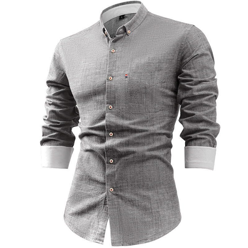 Men's Shirt with Buttons – Slim Fit – Natural Fibers – Long-Sleeved Casual Style