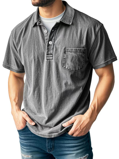 Men's Polo Shirt – Relaxed Fit – Short-Sleeved – Breathable Blend – Chest Pocket