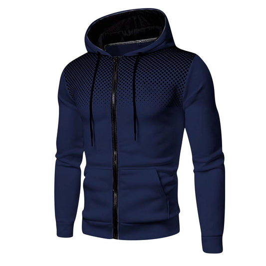Men's Cardigan Sweater – Slim Fit – Hood with Drawstring – Soft Knit – Zipper Front
