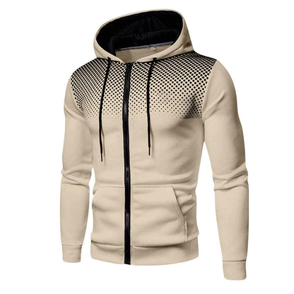 Men's Cardigan Sweater – Slim Fit – Hood with Drawstring – Soft Knit – Zipper Front