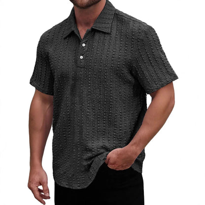 Men's Polo Shirt – Regular Fit – Textured Knit – Short Sleeve Breathable Design