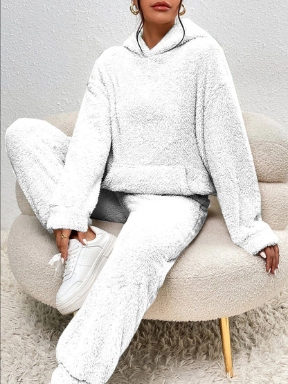 Women's Two-piece Set – Relaxed Fit Hoodie – Wide Pants – Soft Comfortable Texture