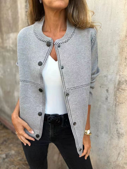 Women's Cardigan – Loose Fit – Soft Knit – Button Closure – Round Neck – Everyday Layering