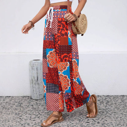 Women's Lounge Pants – Bohemian Print – Relaxed Fit – Wide Leg – Breathable Material