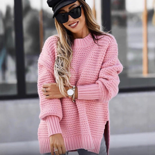 Dame Pullover Sweater – Oversized Pasform – Ribstrikket – Blød Tekstur – Afslappet Look
