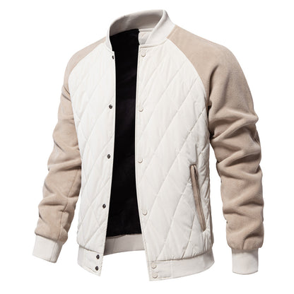 Oliver Quilted Bomber Jacket | Ribbed Collar and Cuffs Bomber Jacket