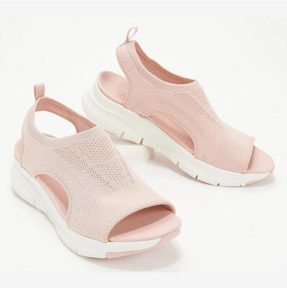 Women's Sports Sandals - Breathable Knit - Shock-Absorbing Sole - Slip-on Comfort