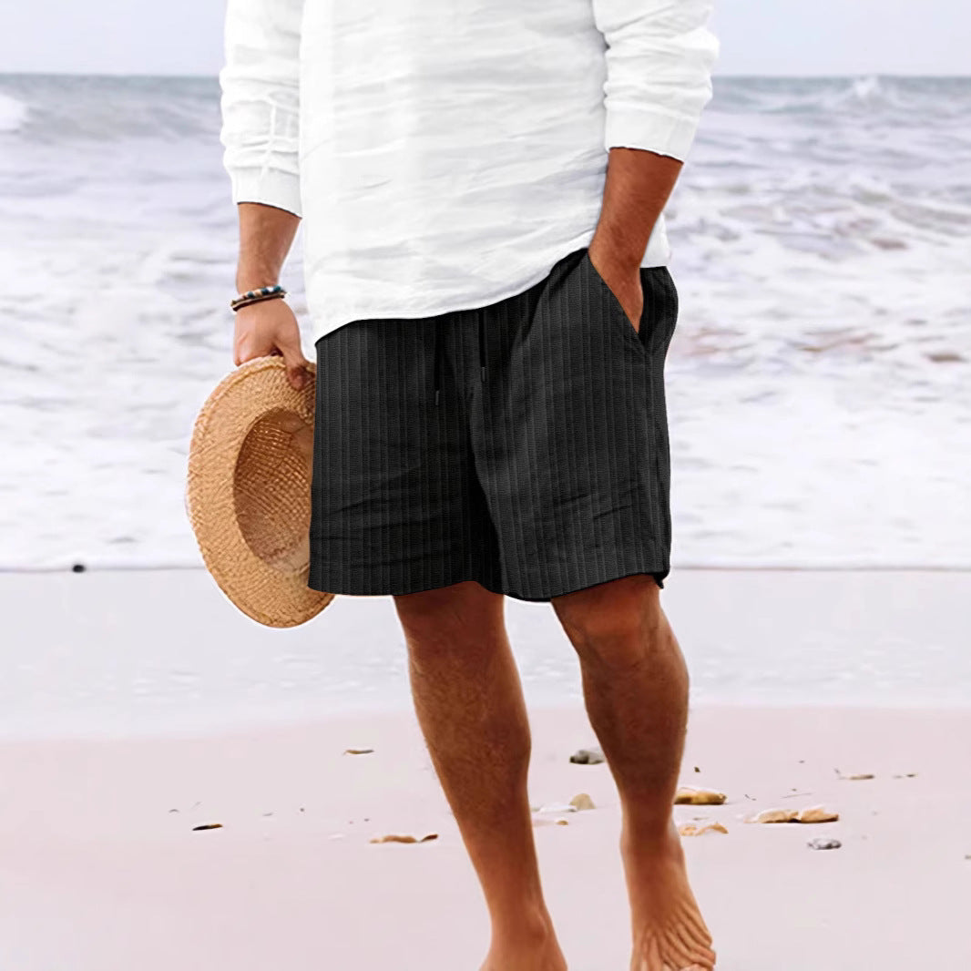 Men's Shorts – Relaxed Fit – Breathable Lightweight Fabric – Drawstring Waist – Side Pockets