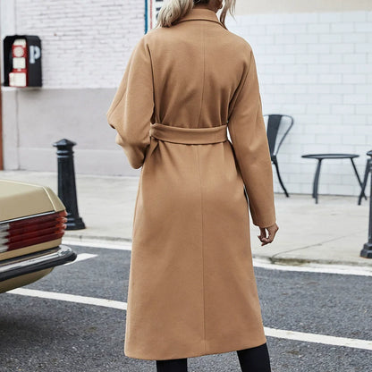 Women's Coat – Wool Texture – Relaxed Fit – Double Breasted – Classic Cut