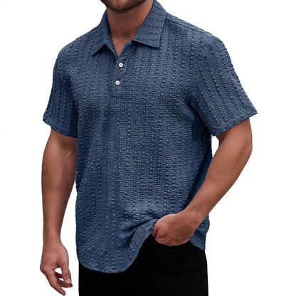 Men's Polo Shirt – Regular Fit – Textured Knit – Short Sleeve Breathable Design