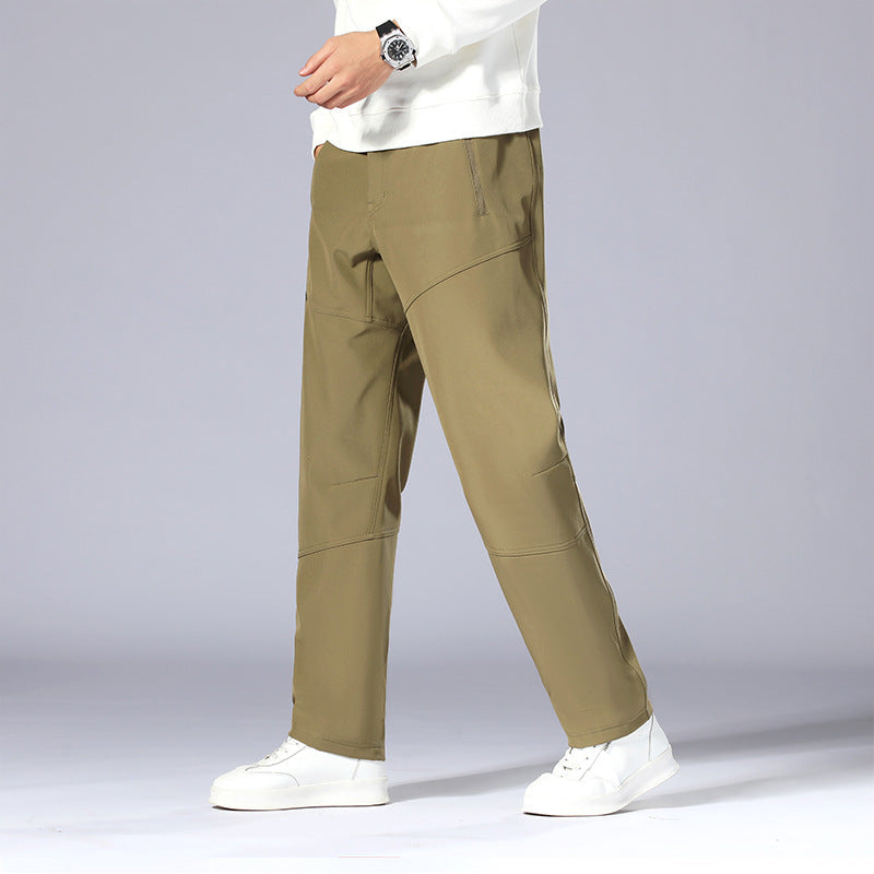 Men's Trousers – Cargo Pants – Relaxed Fit – Adjustable Waist – Zipper Pockets