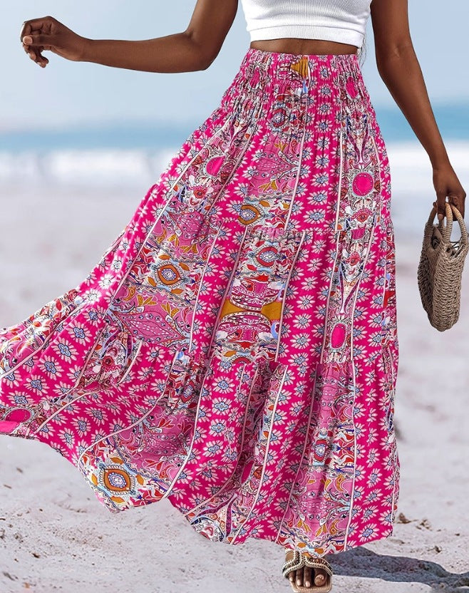 Women's Strapless Dress – Cotton Blend – Floral Print – Wide Silhouette – Midi Length