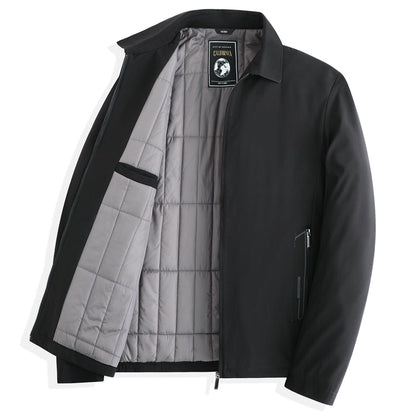 Men's Jacket – Structured Fit – Quilted Interior – Zipper – Mid Length