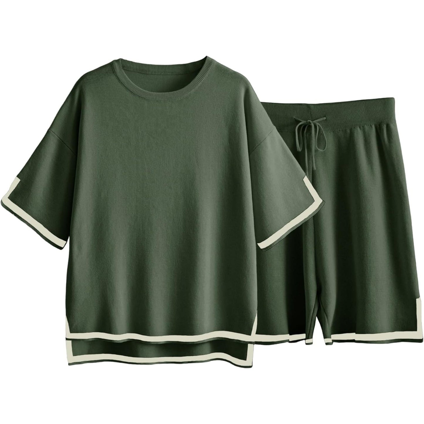 Women's Sweater Set – Loose Fit – Soft Knit – Ribbed Edges – Casual Style