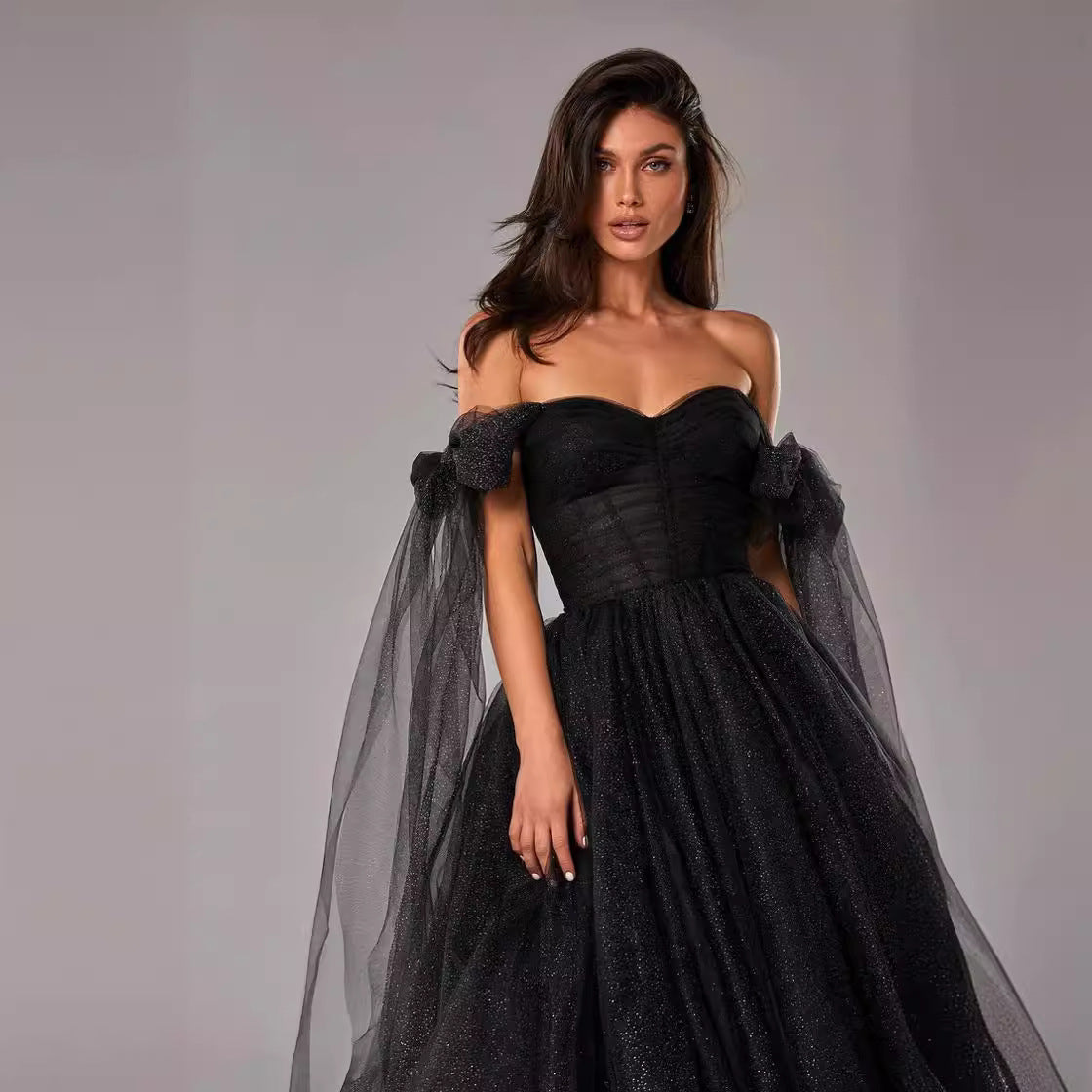 Dress for Women – A-line Cut – Backless – Mid-length – Slightly Sheer Detail