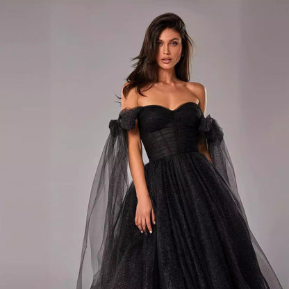 Dress for Women – A-line Cut – Backless – Mid-length – Slightly Sheer Detail