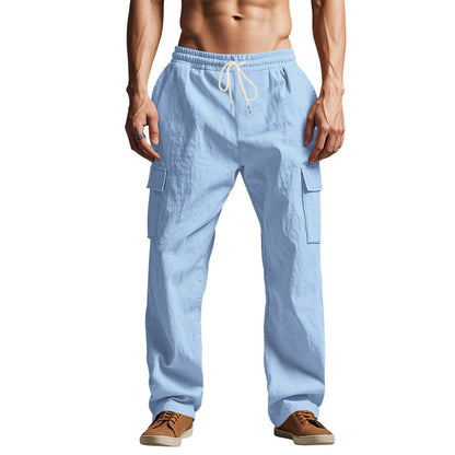 Men's Cargo Pants – Relaxed Fit – Breathable Cotton Blend – Elastic Waist