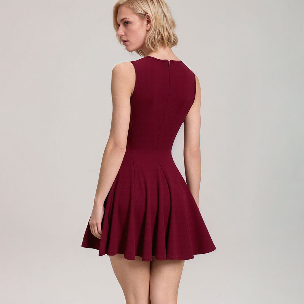 Dress for Women – Sleeveless – A-line – Keyhole Neckline – Bow Detail – Mini