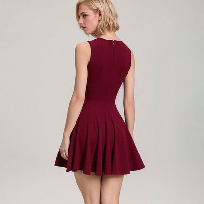 Dress for Women – Sleeveless – A-line – Keyhole Neckline – Bow Detail – Mini