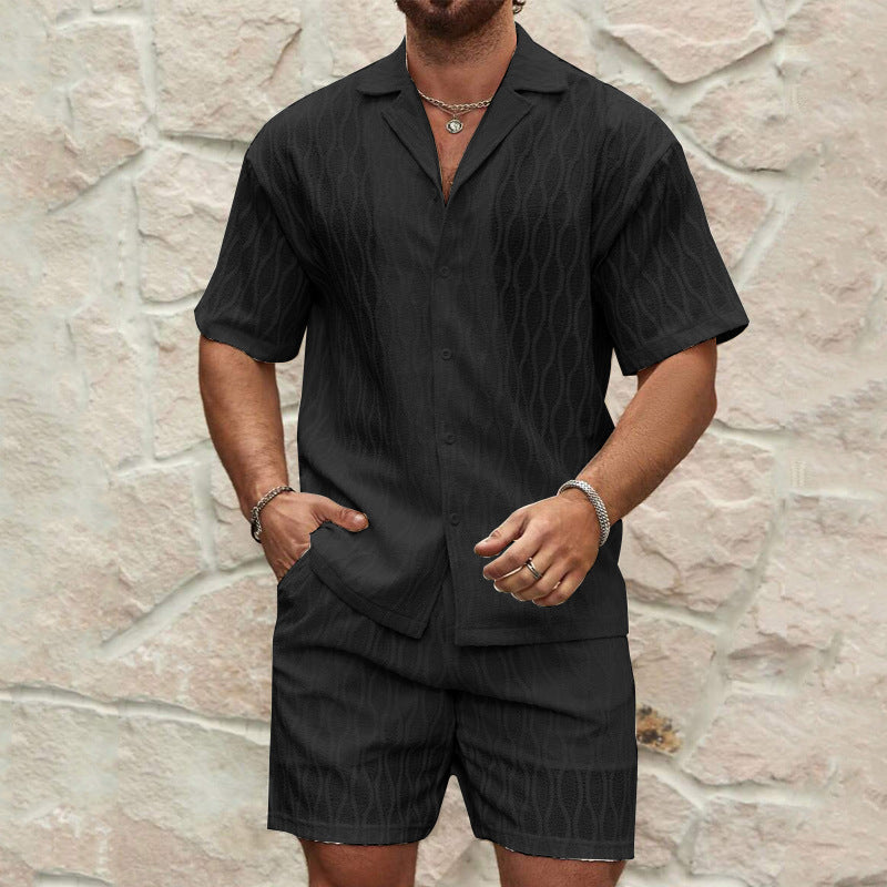 Men's Set – Short-Sleeved Shirt and Shorts – Relaxed Fit – Lightweight Cotton