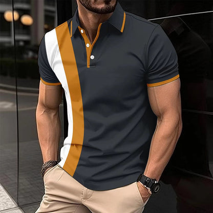 Men's Polo Shirt – Slim Fit – Breathable Cotton – Short Sleeves – Elegant Detail