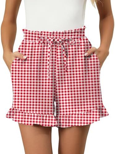 Women's Shorts – Relaxed Fit – Ruched Edge – Adjustable Elastic Waist – Breathable Material