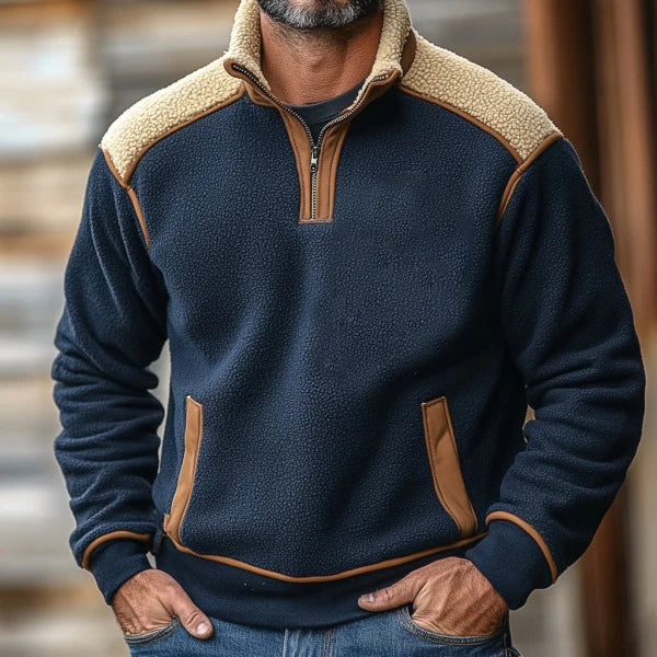 Archie Fleece Relaxed Fit Fleece Pullover | Stand-Collar Quarter-Zip Pullover