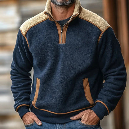 Archie Fleece Relaxed Fit Fleece Pullover | Stand-Collar Quarter-Zip Pullover