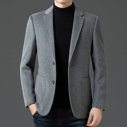 Men's Blazer – Slim Fit – Wool Texture – Notch Lapel – Two-Button Business Model