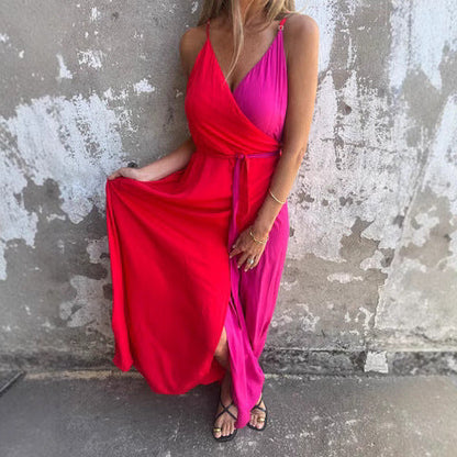 Dress for Women – Maxi – Halterneck – Wrap Waist – Asymmetric Hem – Airy Luxury Fabric