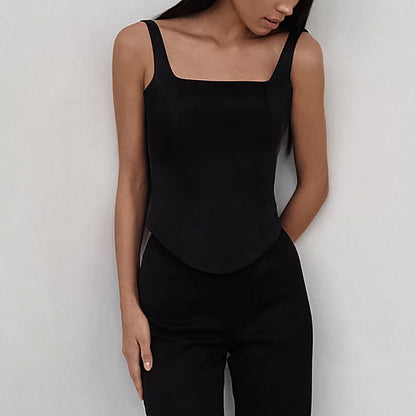 Dame Camisole Top – Slank Pasform – Korsetdesign – Firkantet Hals – Kort Model