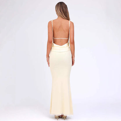 Dress for Women – Bodycon Fit – Adjustable Spaghetti Straps – Full Length