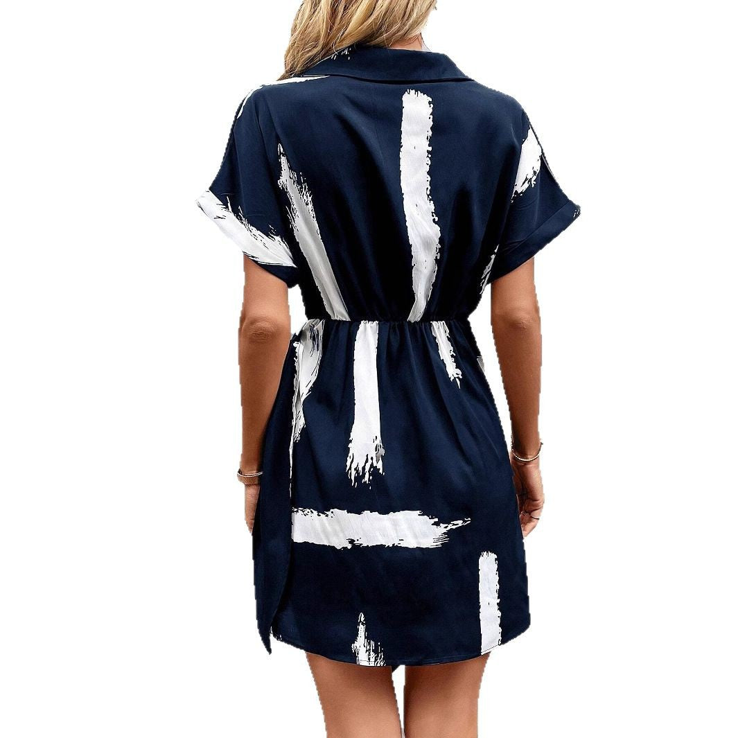 Women's Wrap Dress – Breathable Light Quality – Adjustable Waist – Short-Sleeved Mini Fit